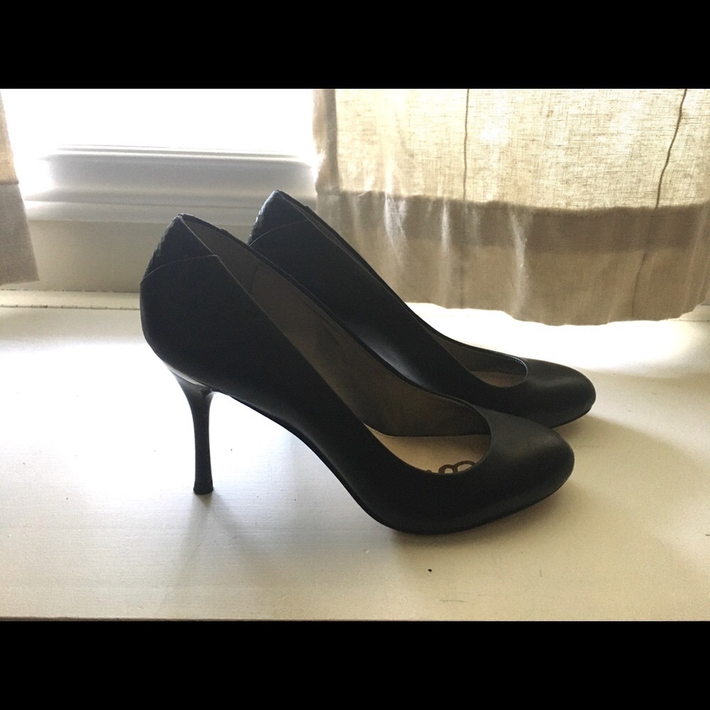 Sam Edelman black leather 3 inch heels Size 5.5